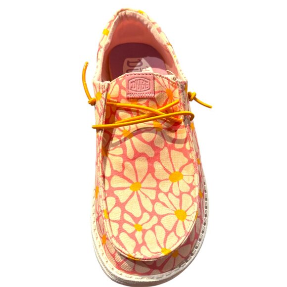 Hey Dude Shoes - Hey Dude Wendy Funk Psychedelic Floral Pink Floral slip on canvas shoes sz 7 NIB